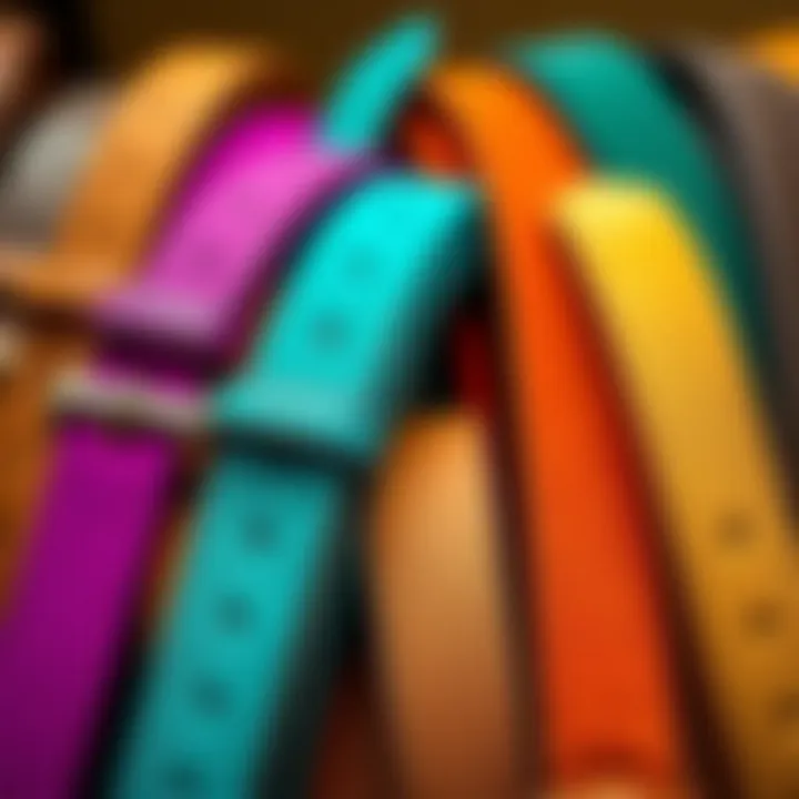 Diverse Color Range of Suede Belts Variety of suede belts in different colors