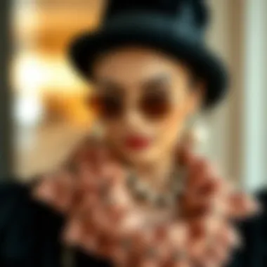 Stylish combination of velvet and accessories