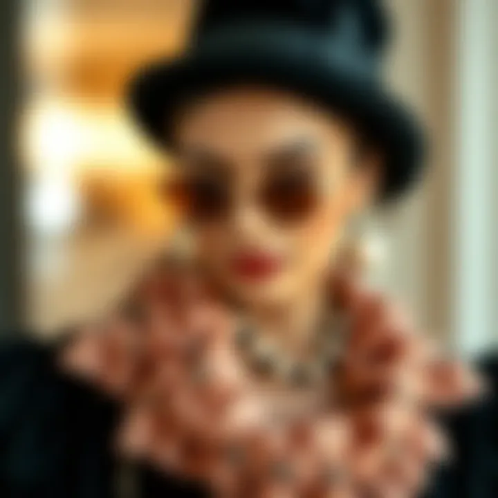 Stylish combination of velvet and accessories