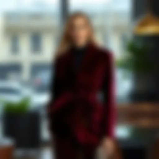 Luxurious velvet jacket in a modern setting