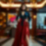 Luxurious velvet skirt outfit