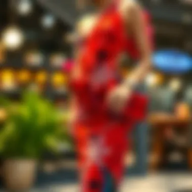 Vibrant cocktail dress showcasing modern design