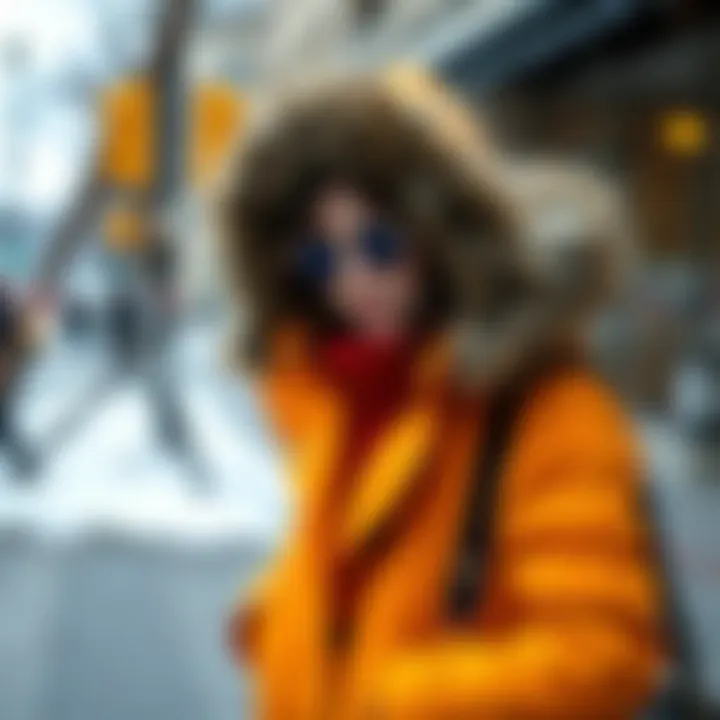 Trendy winter coat in a vibrant color suitable for casual outings