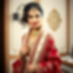 Elegant wedding outfit showcasing traditional design