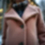 Elegant winter coat showcasing unique fabric texture