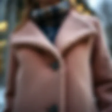 Elegant winter coat showcasing unique fabric texture
