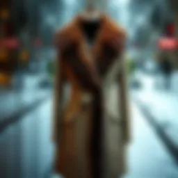 Elegant winter coat displayed on a mannequin