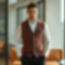 Elegant wool vest in a modern setting