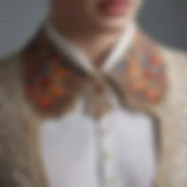 Close-up of collar details showcasing craftsmanship