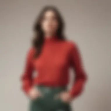 Seasonal Casual Outfit with Elastic-Neck Blouse Casual outfit featuring an elastic-neck blouse in a seasonal setting.