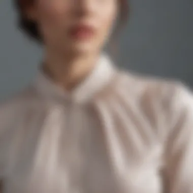 Elegant Fabric Texture of Elastic-Neck Blouse Close-up of a stylish elastic-neck blouse showcasing its fabric texture.