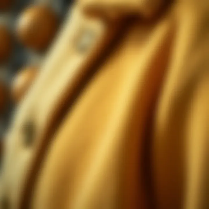 Close-up of the luxurious material of the coat