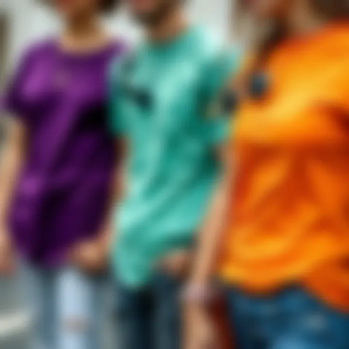 Colorful combinations of half-sleeve t-shirts paired with accessories