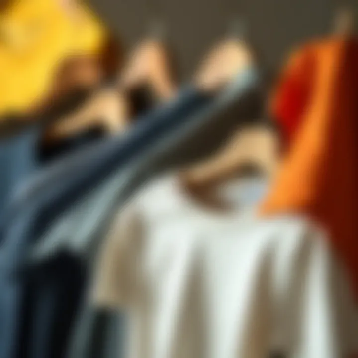 A variety of fabric options for half-sleeve t-shirts displayed elegantly