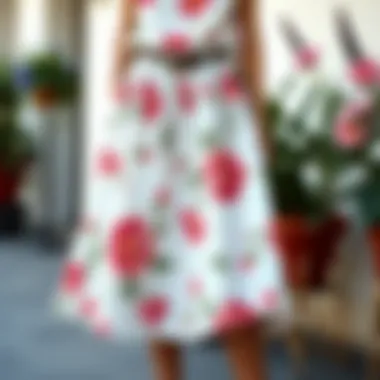 Elegant summer modest skirt with floral patterns