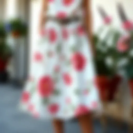 Elegant summer modest skirt with floral patterns