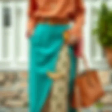 Trendy modest skirt paired with summer accessories