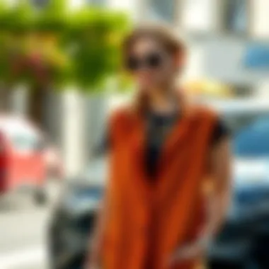 Casual long vest paired with accessories